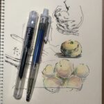万年筆 kakuno 試し書きと アートマルチ8 試し塗り1
