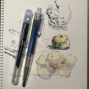 万年筆 kakuno 試し書きと アートマルチ8 試し塗り1